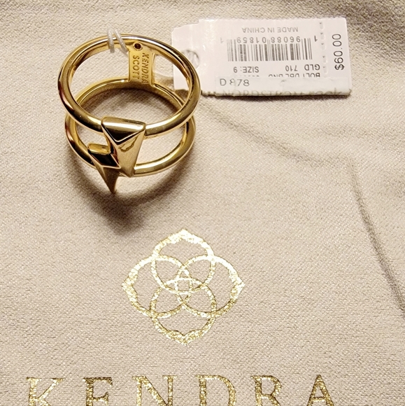 Kendra Scott Jewelry Nwt Kendra Scott Double Band Gold Lightning Bolt Ring Poshmark